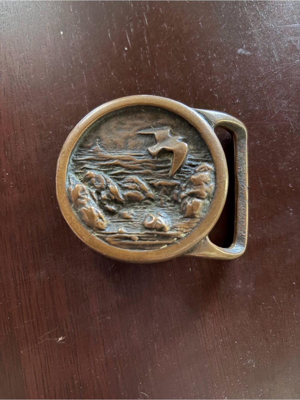 Tech Ether Guild Seascape Solid Brass Belt Buckle